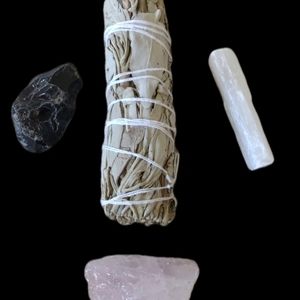 Burning sage with calming essential oils